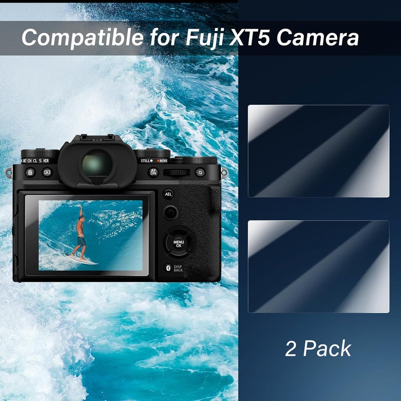 kinokoo Screen Protector for Fujifilm X-T5 Camera, 0.25mm 9H Hardness Fuji X-T5 XT5 Tempered Glass Crystal Clear Film - Bubble Free, Anti-Fingerprint & Anti-Scratch (2 Pack) - Image 3